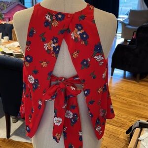 Zara floral halter open back top size xs